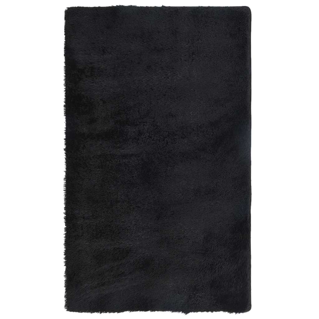 Rugeteppe med høy lugg NAVARRA svart 60x100 cm polyester