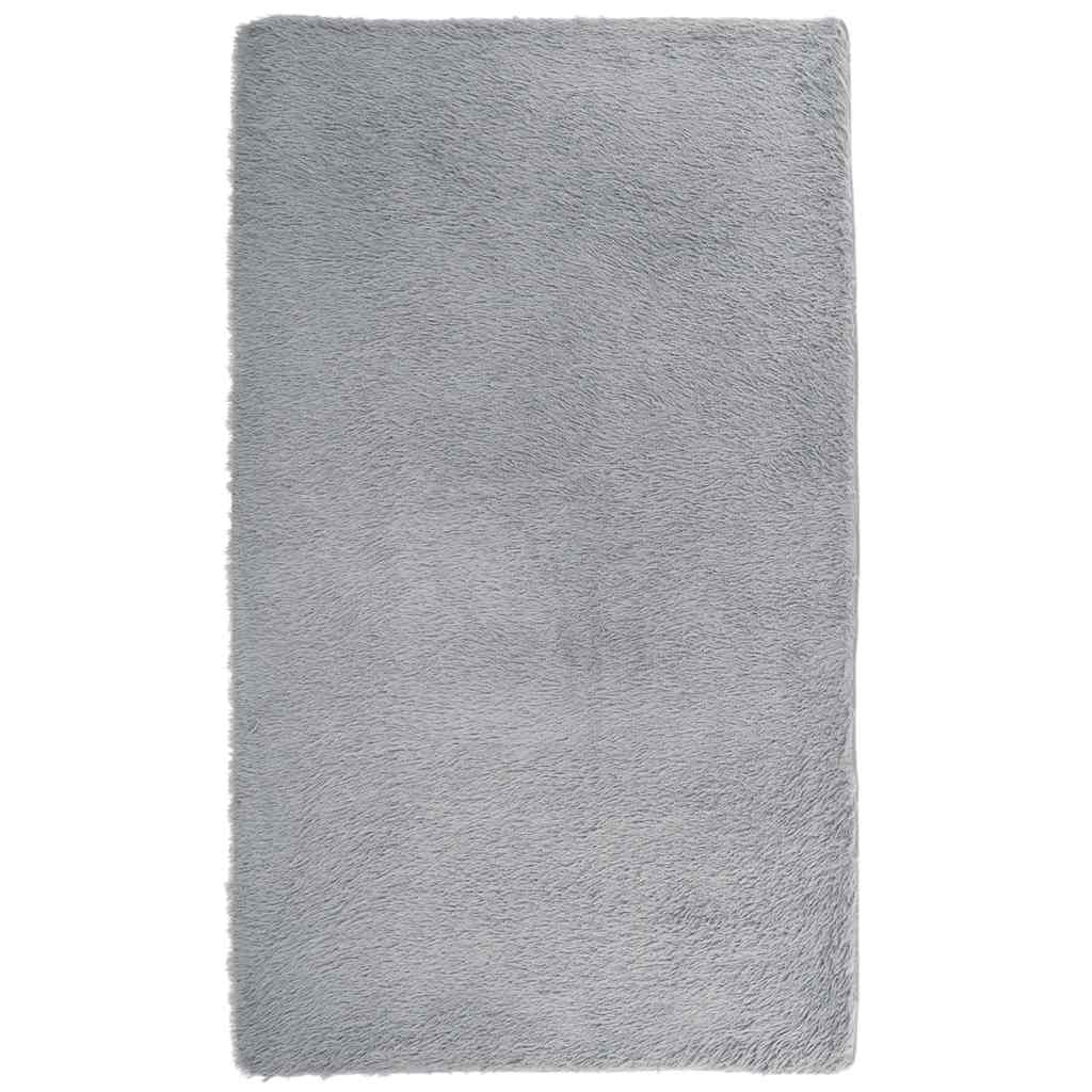 Flossteppe med lang luv NAVARRA sølvgrå 60x100 cm polyester