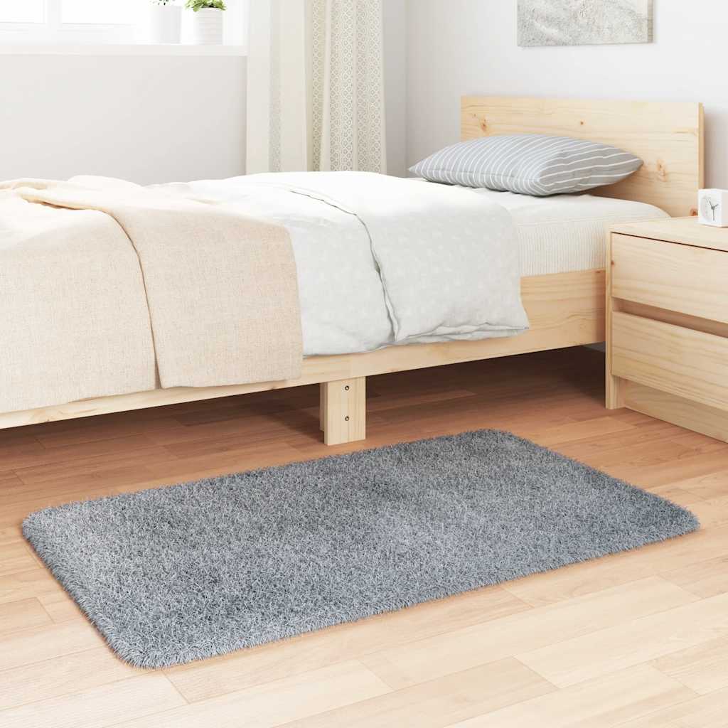 Flossteppe med lang luv NAVARRA sølvgrå 60x100 cm polyester