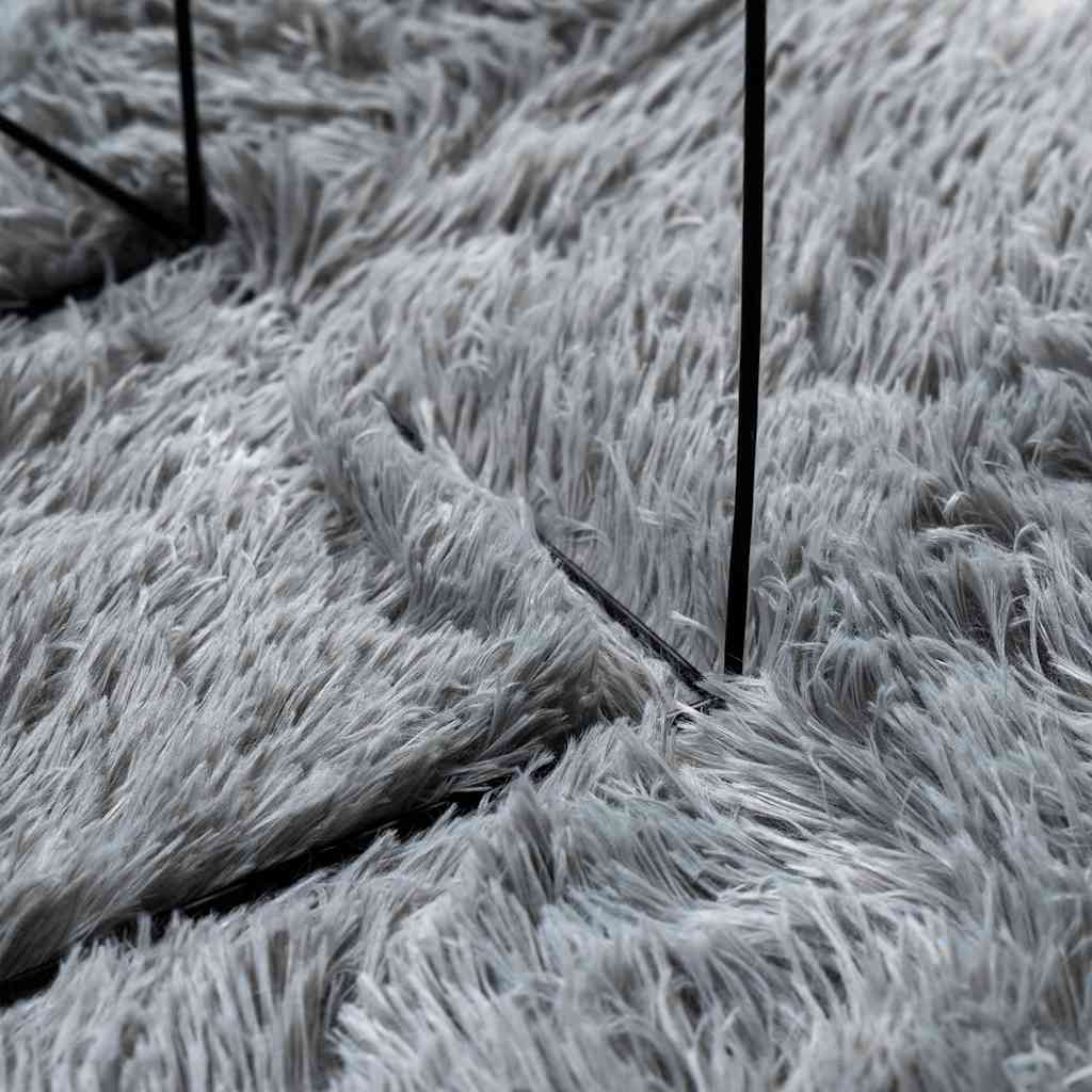 Flossteppe med lang luv NAVARRA sølvgrå 60x100 cm polyester