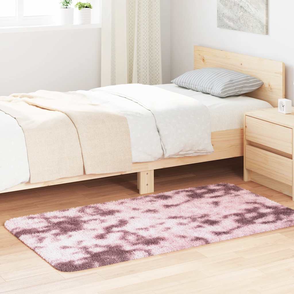 Flossteppe med lang luv NAVARRA støvet rosa 80x150 cm polyester vidaXL