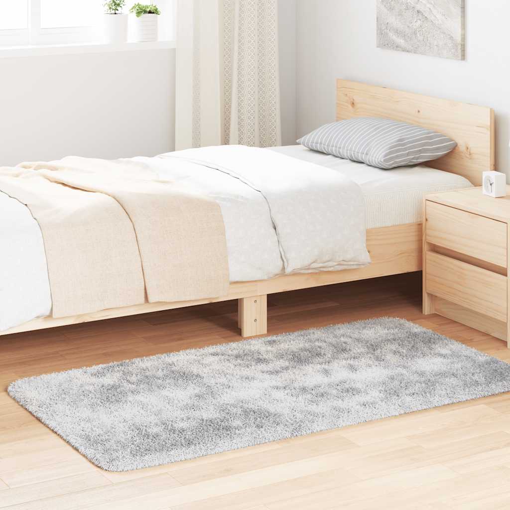 Flossteppe med lang luv NAVARRA sølvgrå 80x150 cm polyester vidaXL