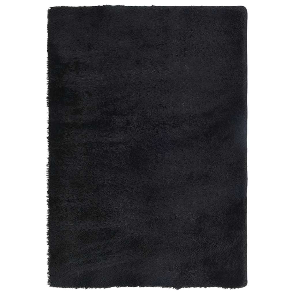 Flossteppe med lang luv NAVARRA svart 120x170 cm polyester