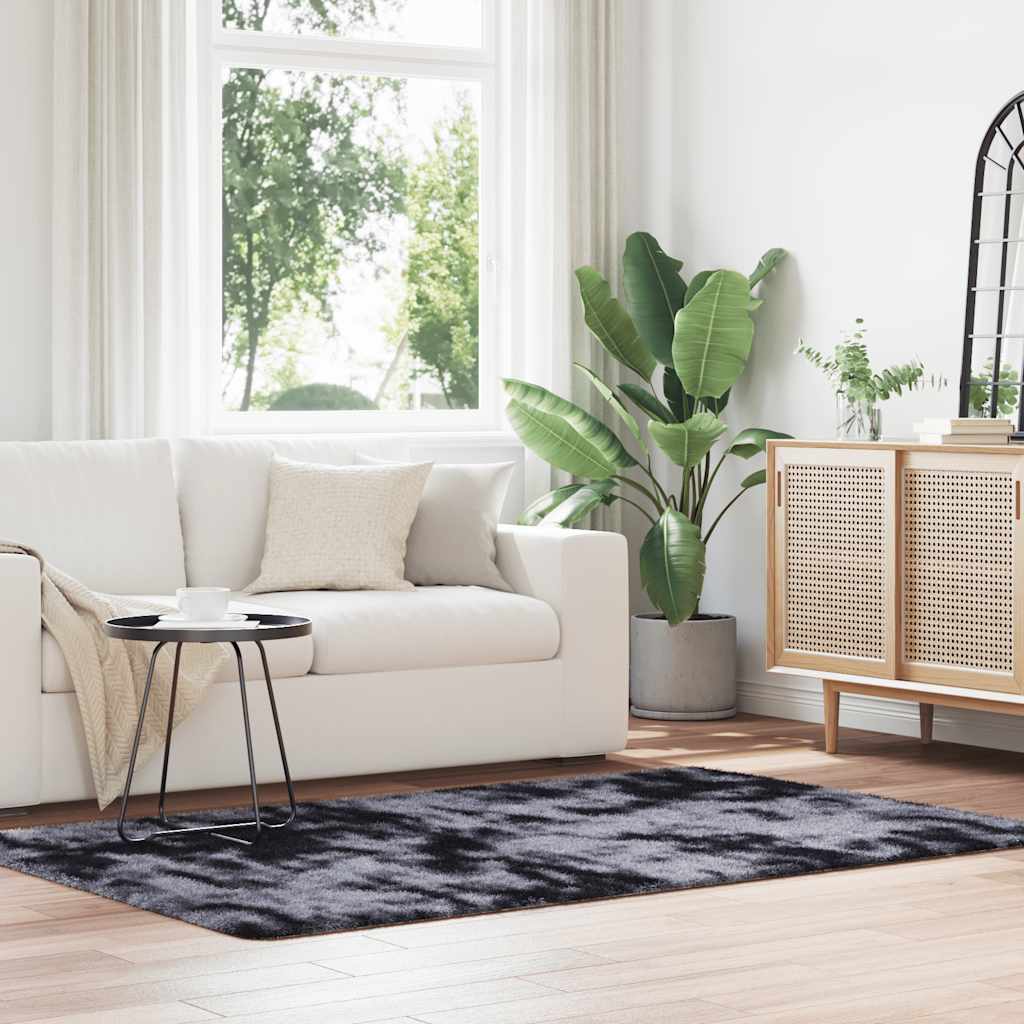 Flossteppe med lang luv NAVARRA mørkegrå 130x200 cm polyester vidaXL