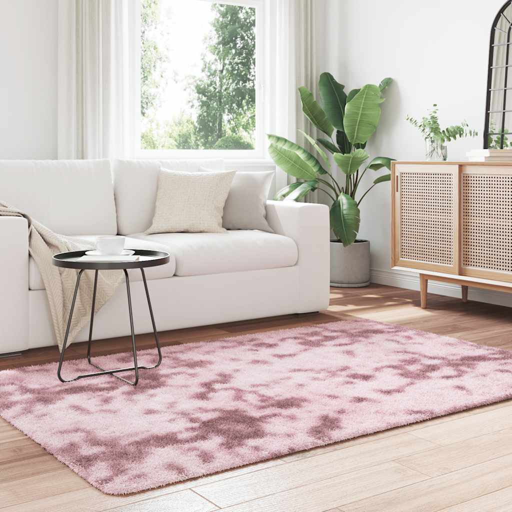 Flossteppe med lang luv NAVARRA støvet rosa 130x200cm polyester vidaXL