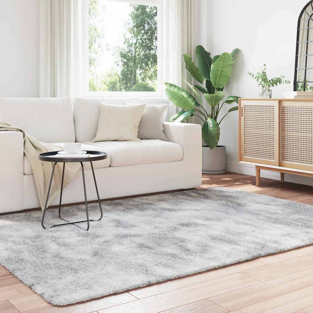 Flossteppe med lang luv NAVARRA lysegrå 160x230 cm polyester