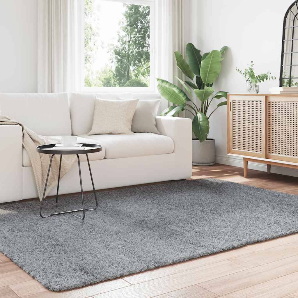 Flossteppe med lang luv NAVARRA sølvgrå 160x230 cm polyester