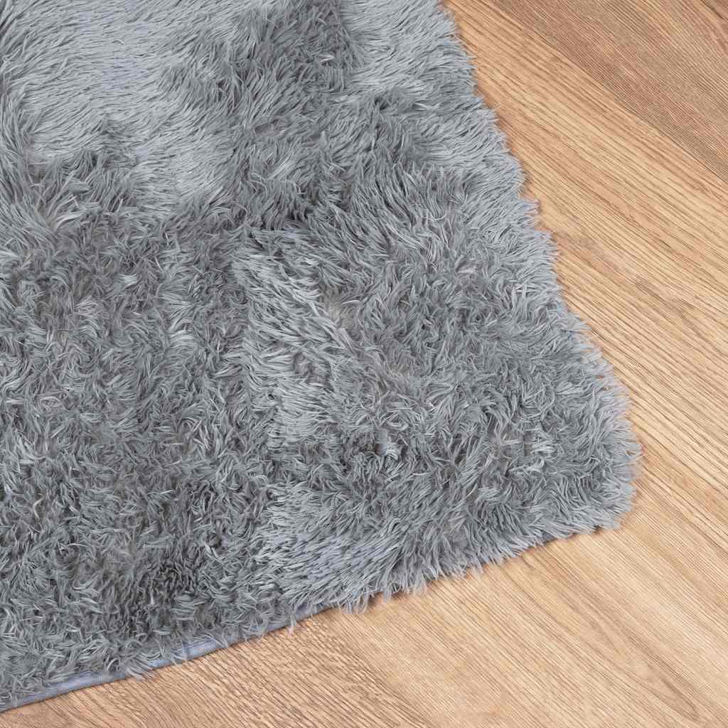 Flossteppe med lang luv NAVARRA sølvgrå 160x230 cm polyester