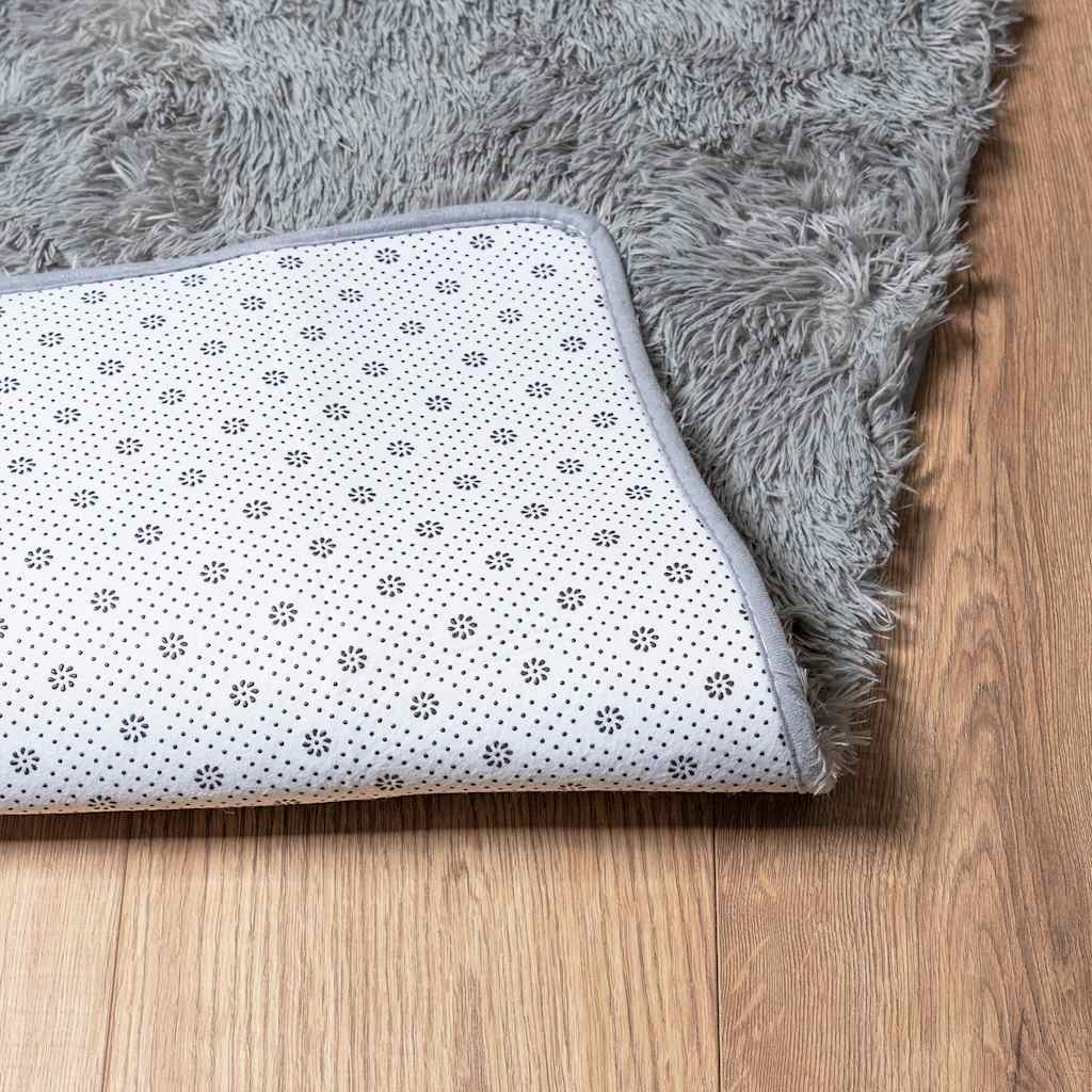 Flossteppe med lang luv NAVARRA sølvgrå 160x230 cm polyester