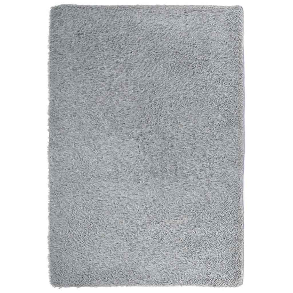 Flossteppe med lang luv NAVARRA sølvgrå 200x290 cm polyester