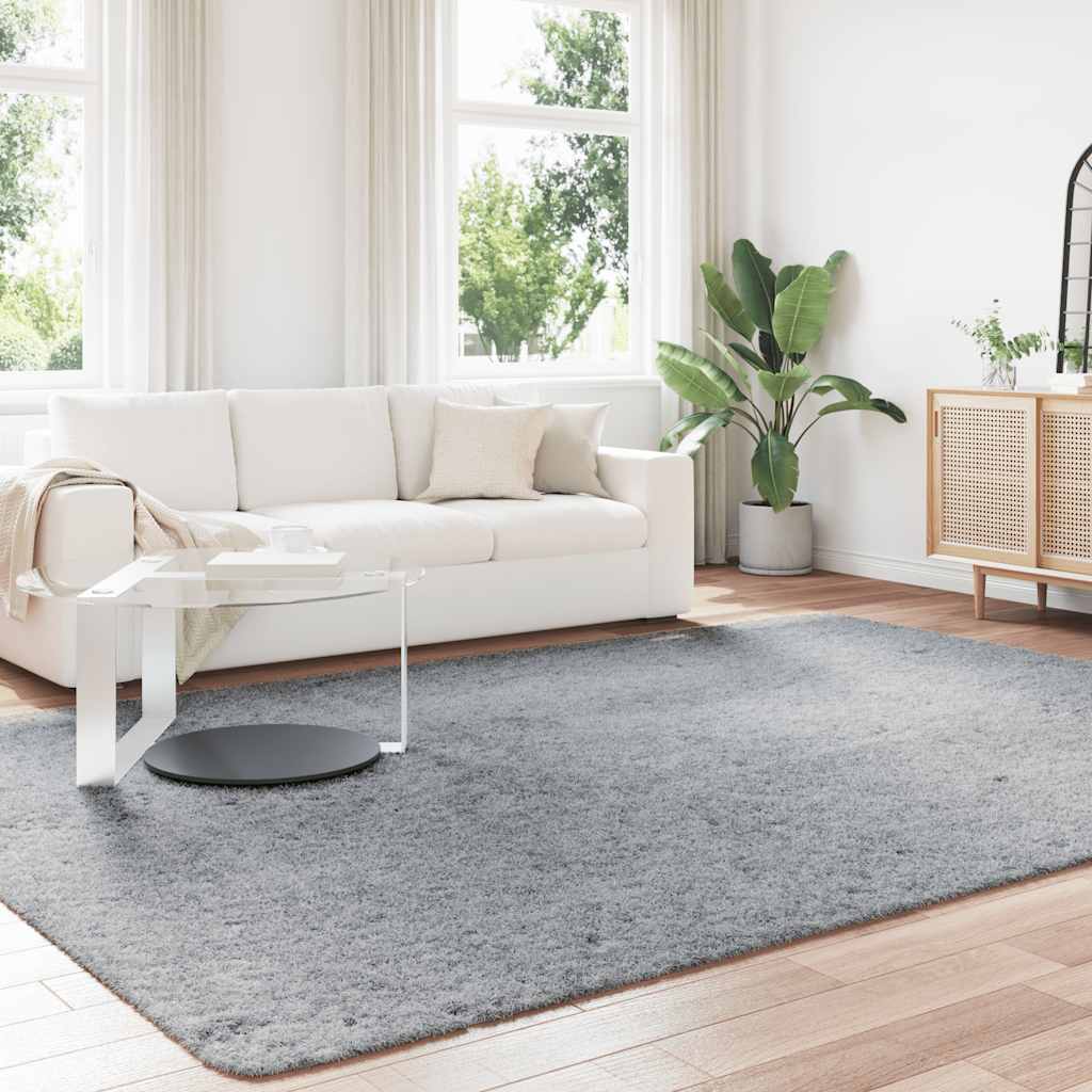 Flossteppe med lang luv NAVARRA lysegrå 240x340 cm polyester