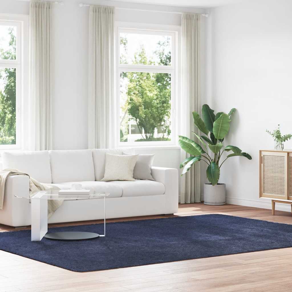 Flossteppe med lang luv NAVARRA marine 240x340 cm polyester