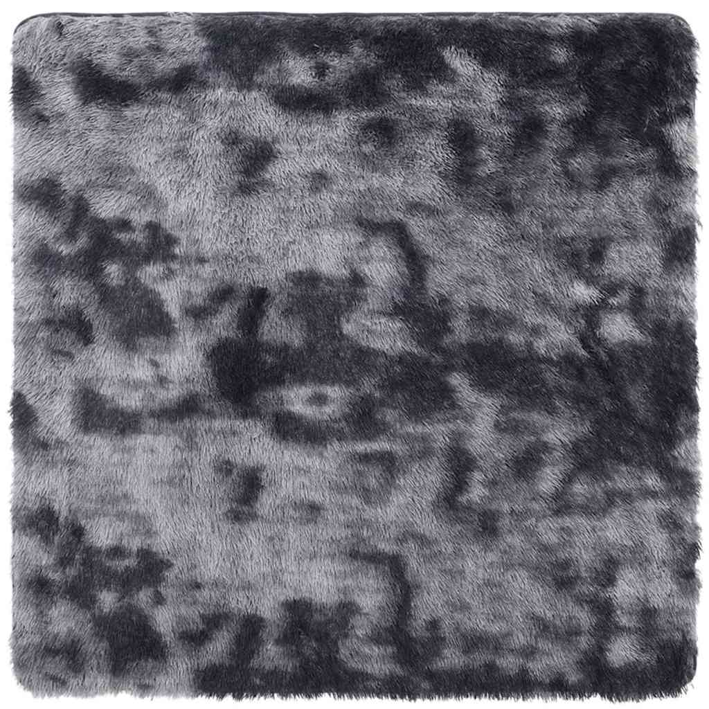 Flossteppe med lang luv NAVARRA mørkegrå 120x120 cm polyester