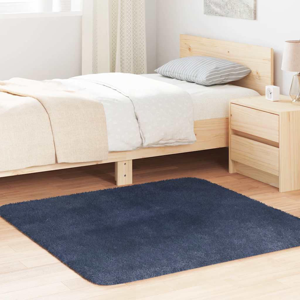 Flossteppe med lang luv NAVARRA marine 120x120 cm polyester