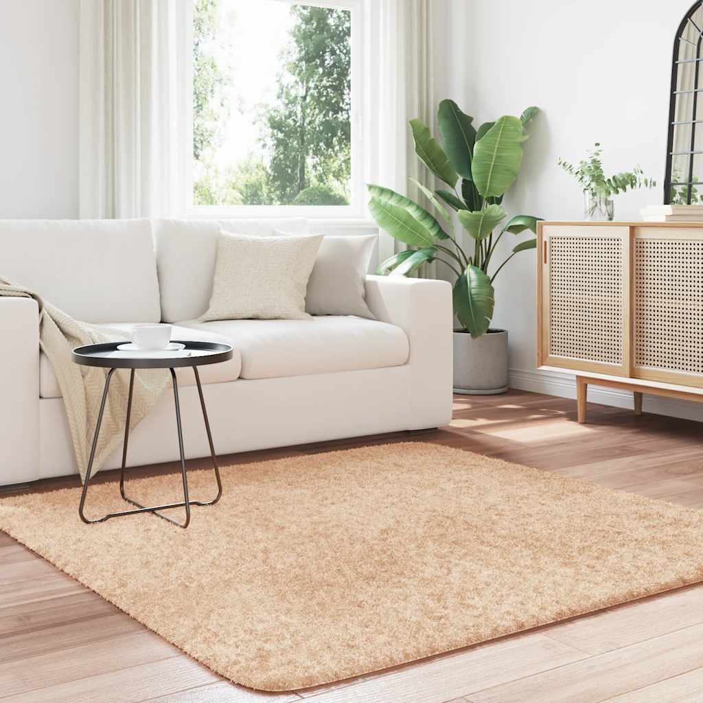 Flossteppe med lang luv NAVARRA beige 160x160 cm polyester