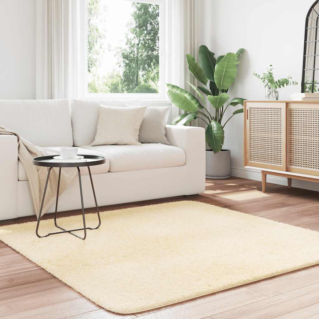 Flossteppe med lang luv NAVARRA krem 160x160 cm polyester