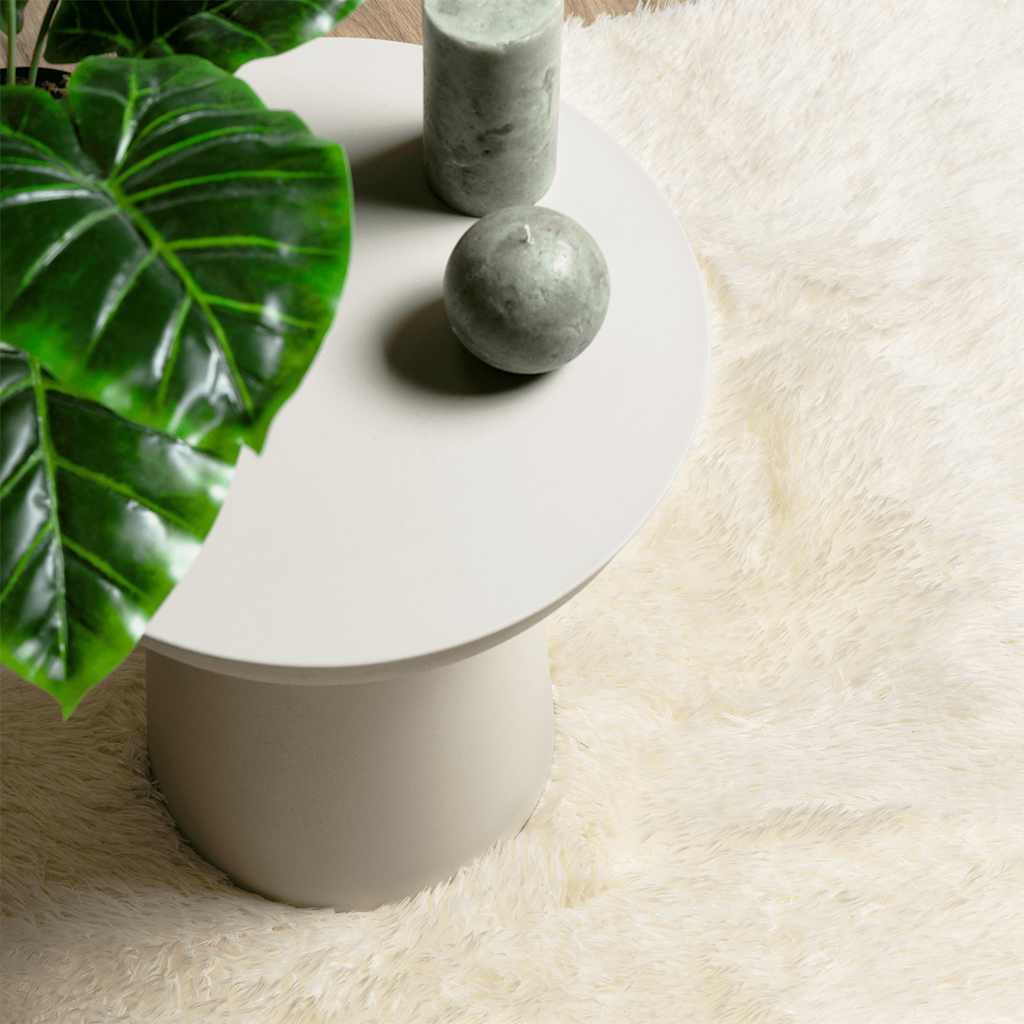 Flossteppe med lang luv NAVARRA krem 160x160 cm polyester