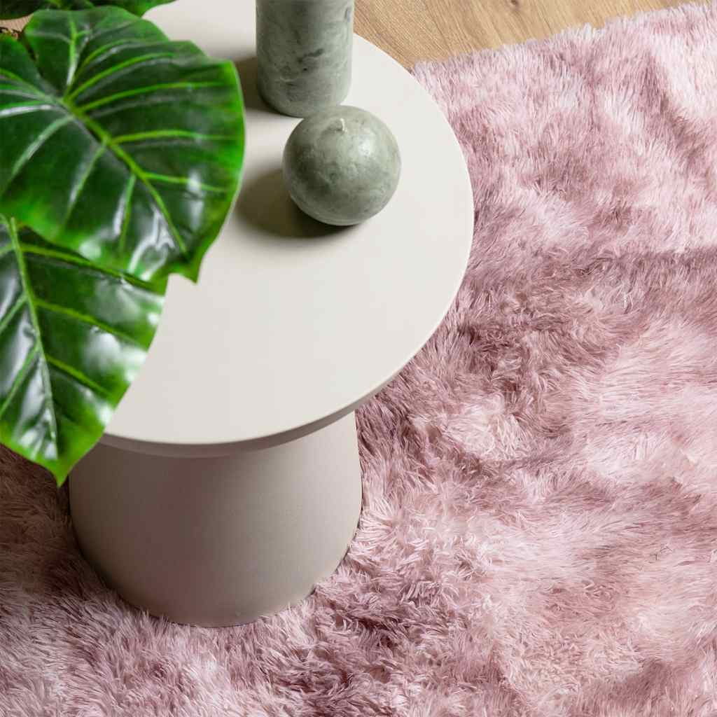 Flossteppe med lang luv NAVARRA støvet rosa 160x160cm polyester