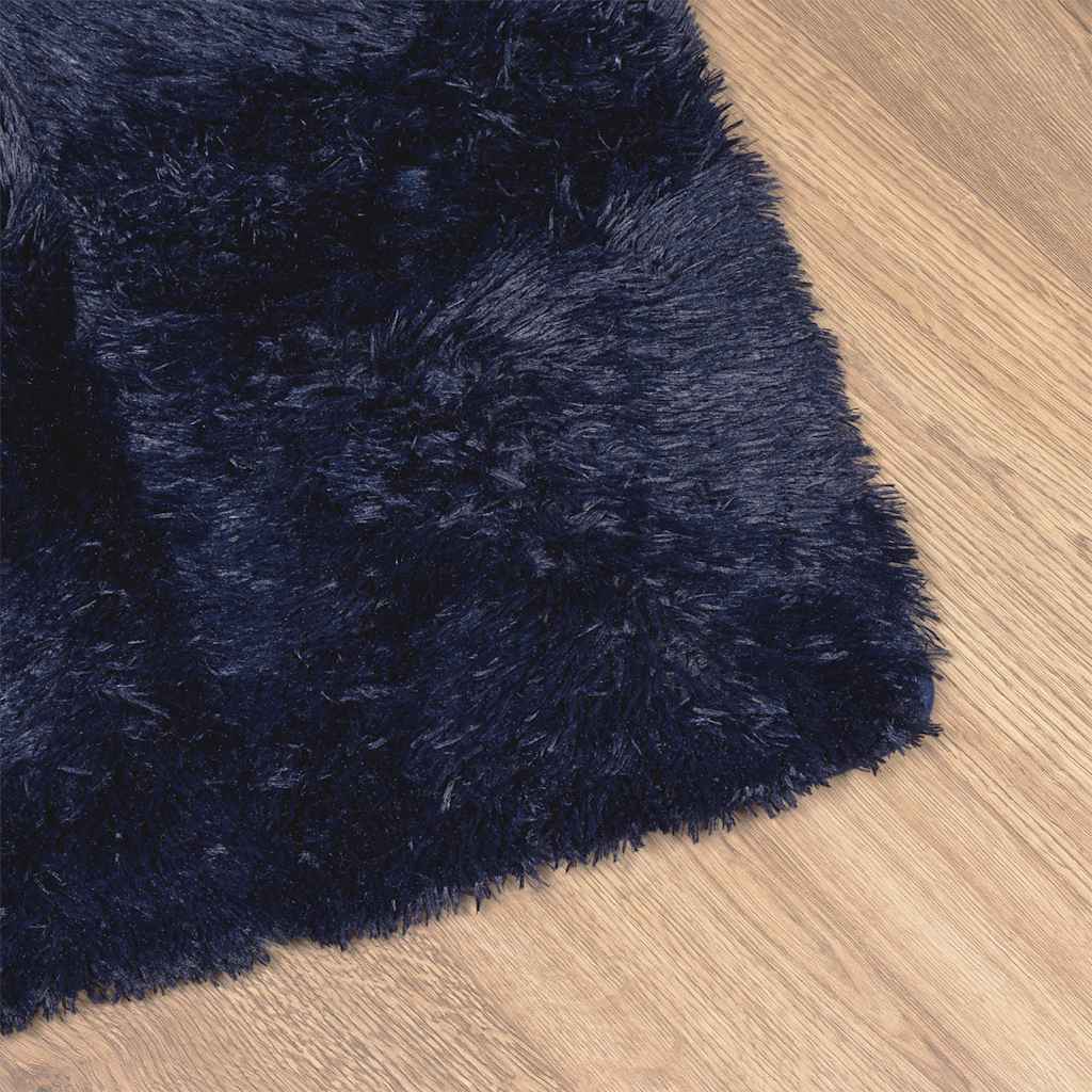 Flossteppe med lang luv NAVARRA marine 160x160 cm polyester