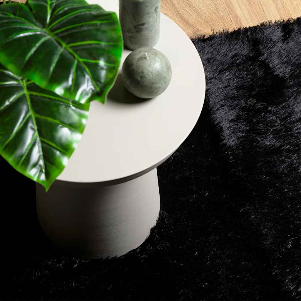 Flossteppe med lang luv NAVARRA svart 200x200 cm polyester