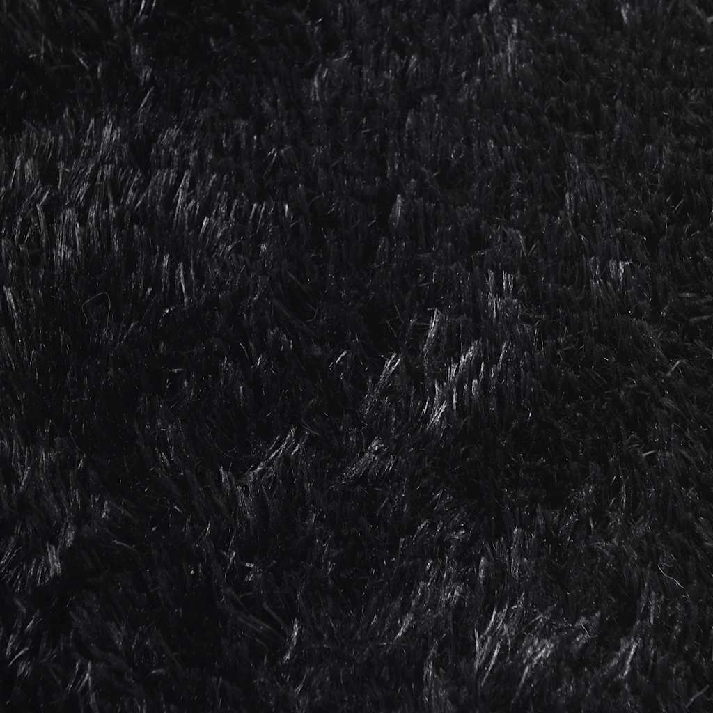 Flossteppe med lang luv NAVARRA svart 200x200 cm polyester