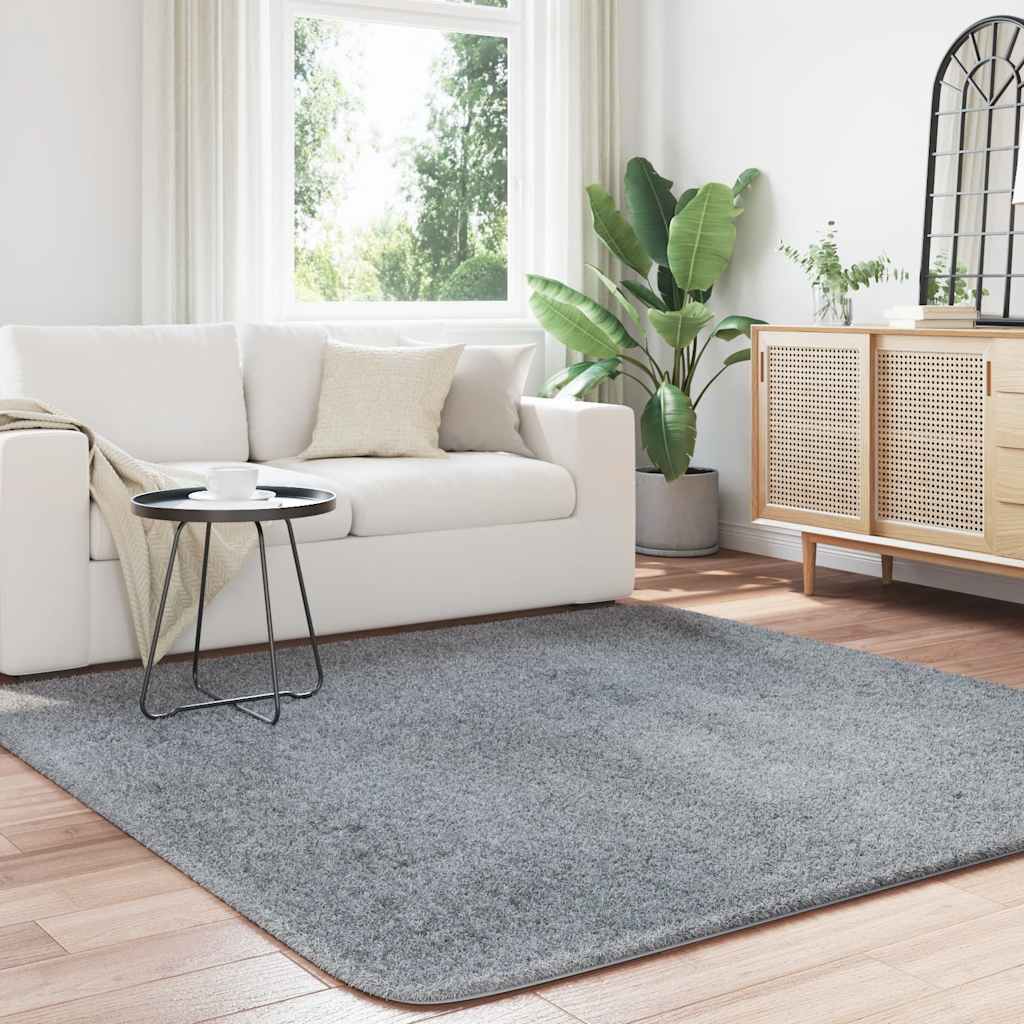 Flossteppe med lang luv NAVARRA lysegrå 200x200 cm polyester vidaXL