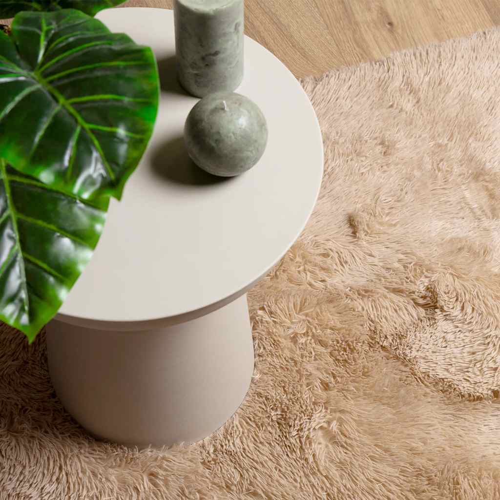 Flossteppe med lang luv NAVARRA beige 240x240 cm polyester vidaXL