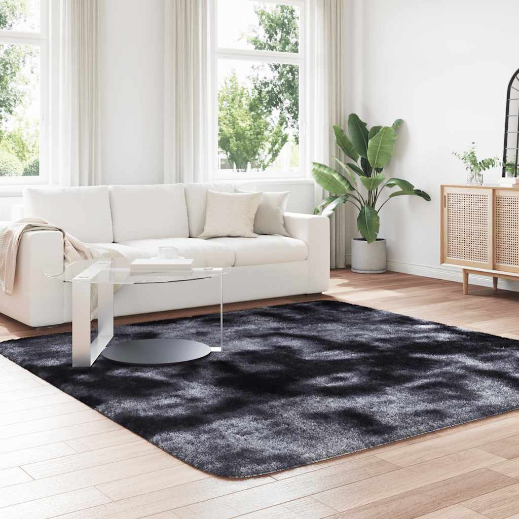 Flossteppe med lang luv NAVARRA mørkegrå 240x240 cm polyester