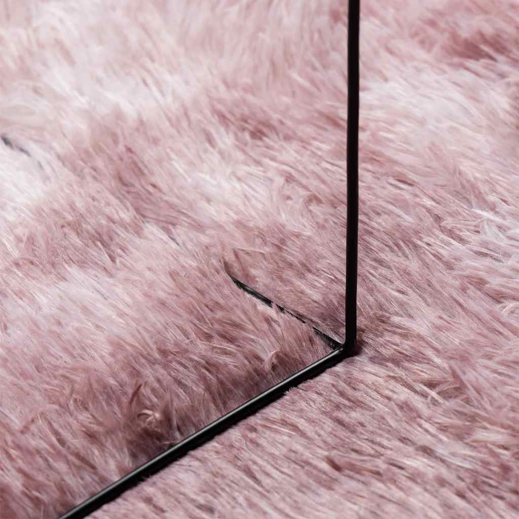 Flossteppe med lang luv NAVARRA støvet rosa 240x240cm polyester