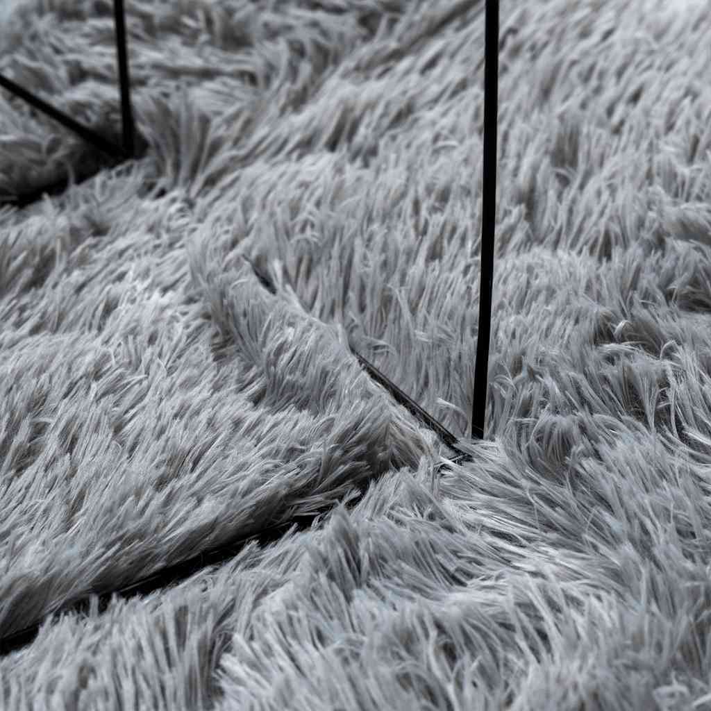 Flossteppe med lang luv NAVARRA sølvgrå 240x240 cm polyester