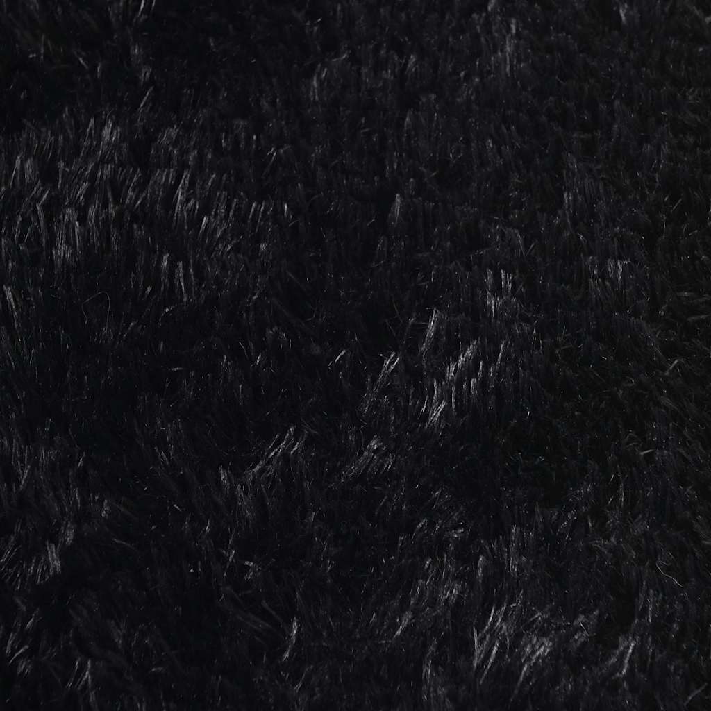 Flossteppe med lang luv NAVARRA svart 120x120 cm polyester