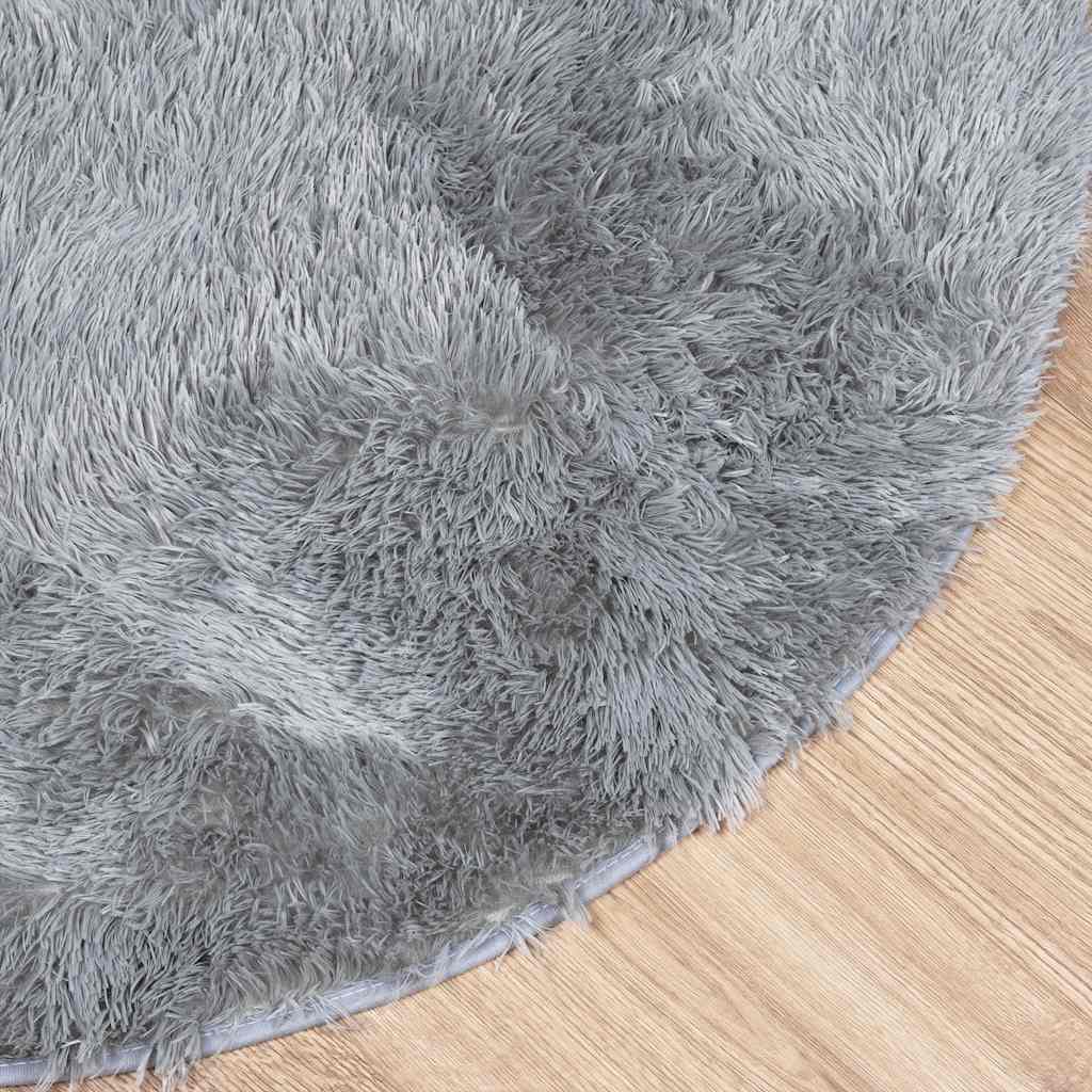 Flossteppe med lang luv NAVARRA sølvgrå 120x120 cm polyester