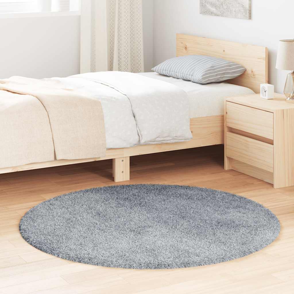 Flossteppe med lang luv NAVARRA sølvgrå 120x120 cm polyester