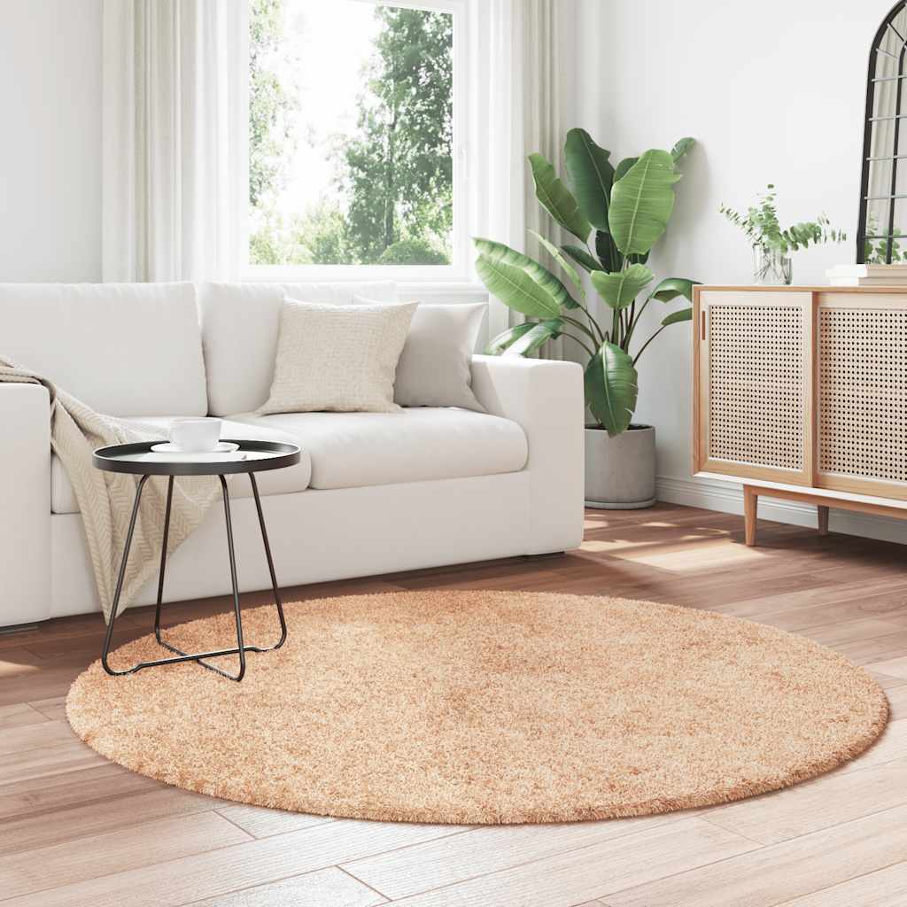 Flossteppe med lang luv NAVARRA beige 160x160 cm polyester