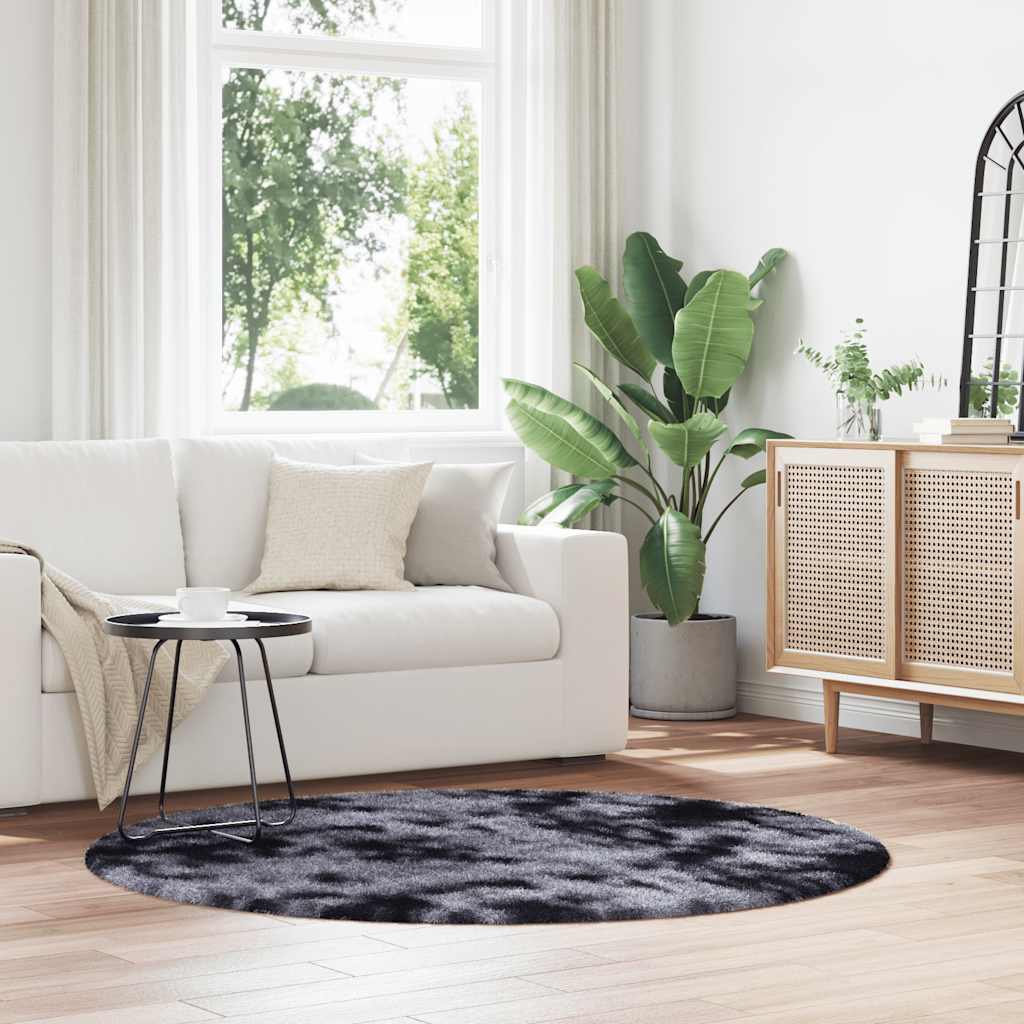 Flossteppe med lang luv NAVARRA mørkegrå 160x160 cm polyester