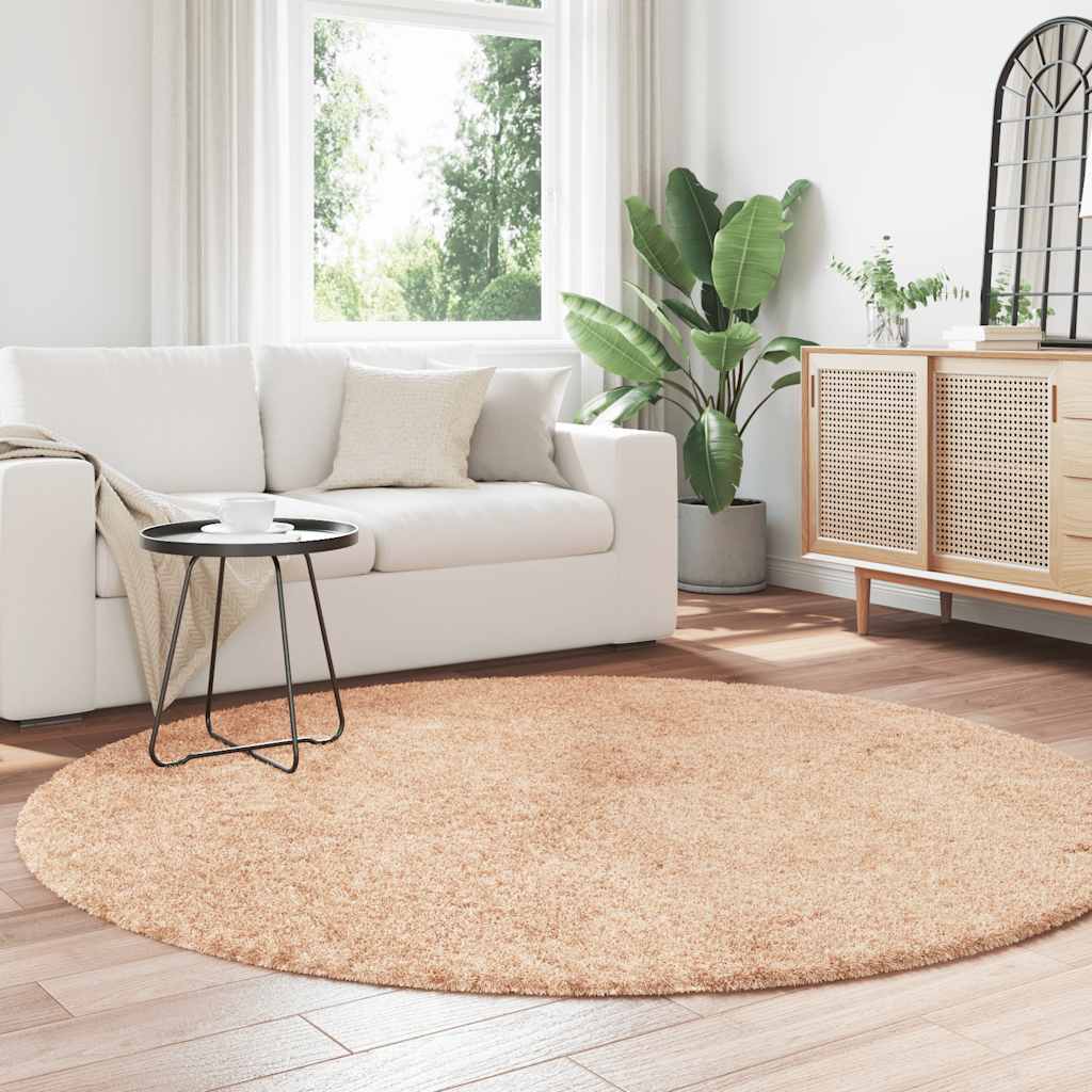 Flossteppe med lang luv NAVARRA beige 200x200 cm polyester