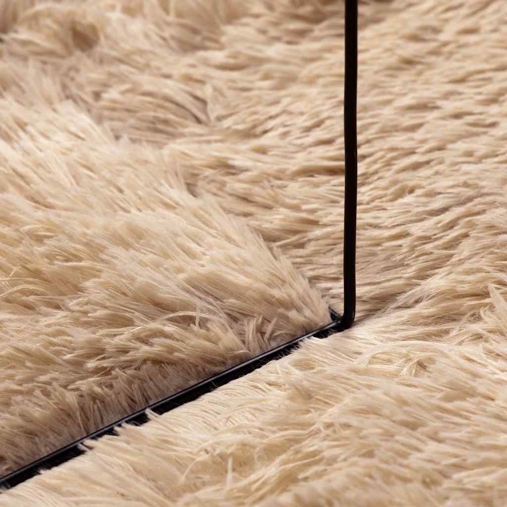 Flossteppe med lang luv NAVARRA beige 200x200 cm polyester