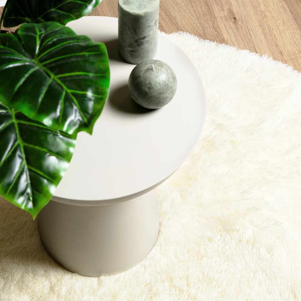 Flossteppe med lang luv NAVARRA krem 200x200 cm polyester
