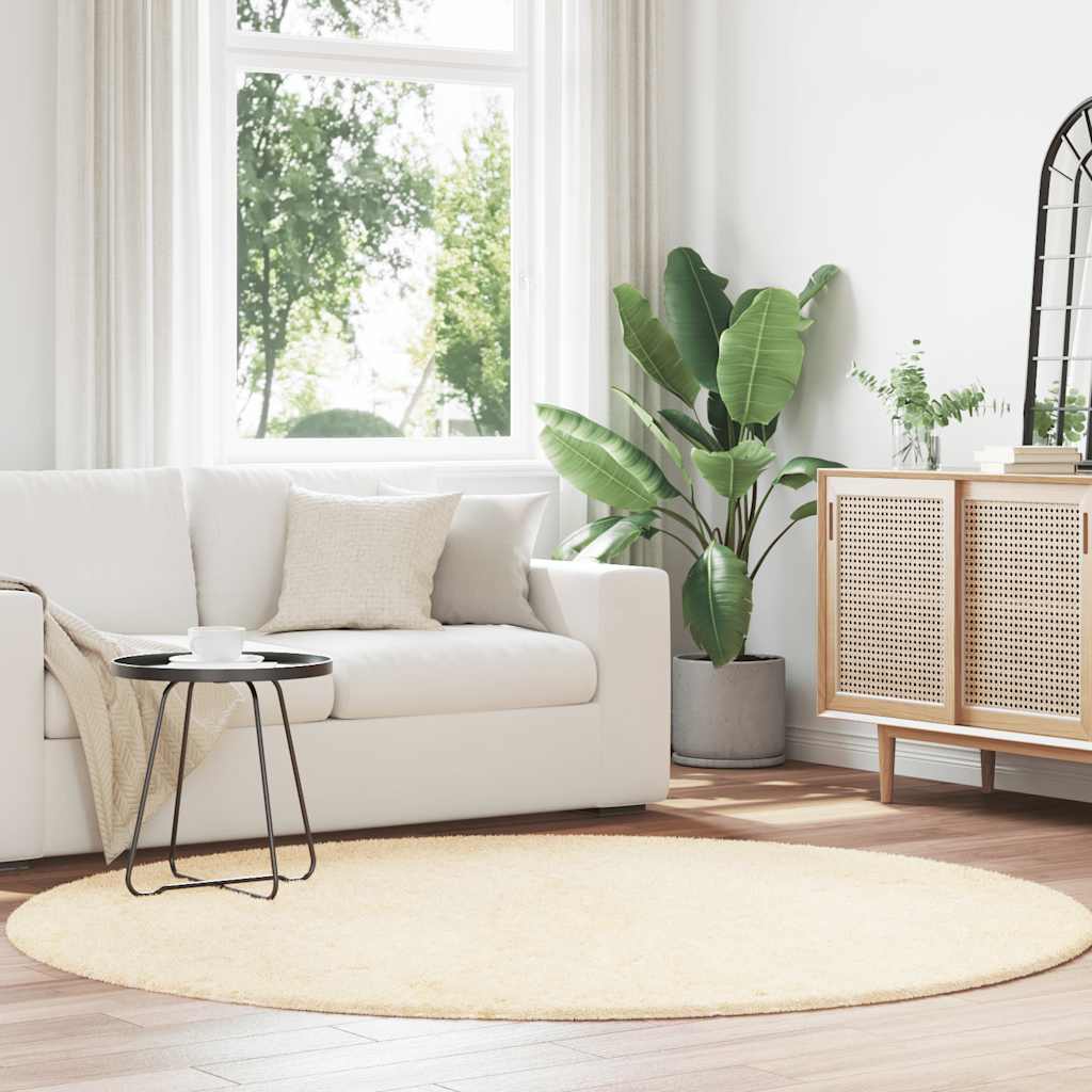 Flossteppe med lang luv NAVARRA krem 200x200 cm polyester