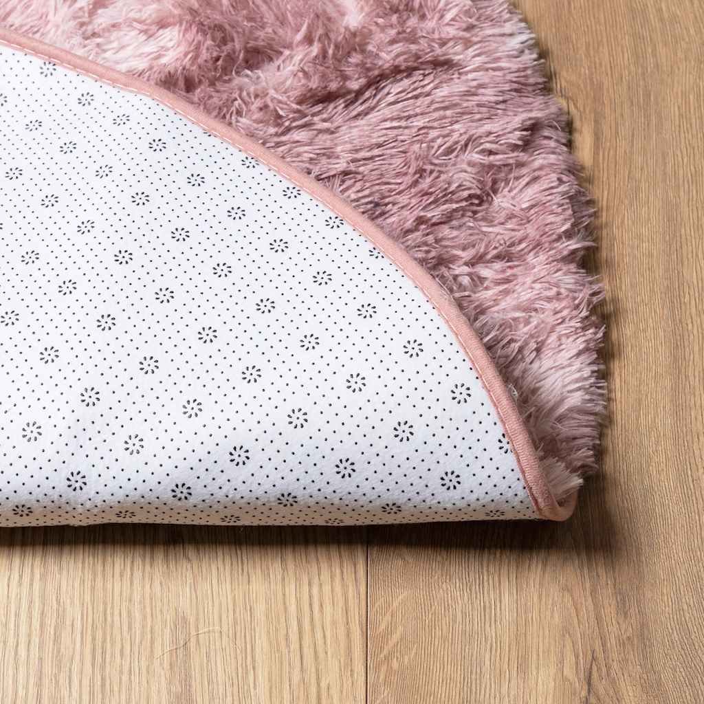 Flossteppe med lang luv NAVARRA støvet rosa 200x200cm polyester