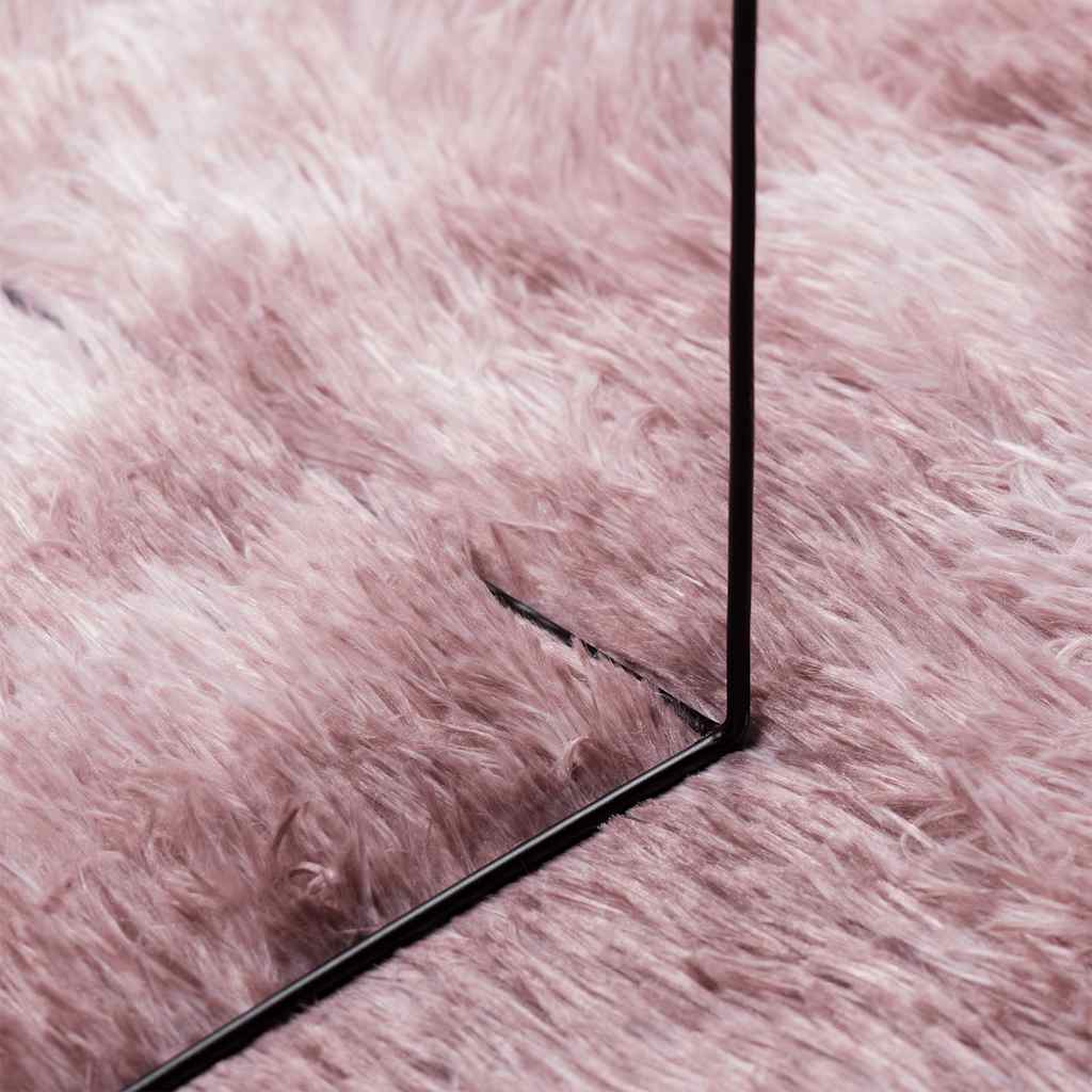Flossteppe med lang luv NAVARRA støvet rosa 200x200cm polyester