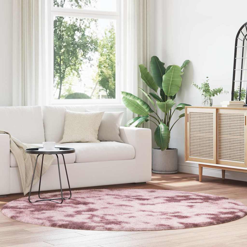 Flossteppe med lang luv NAVARRA støvet rosa 200x200cm polyester