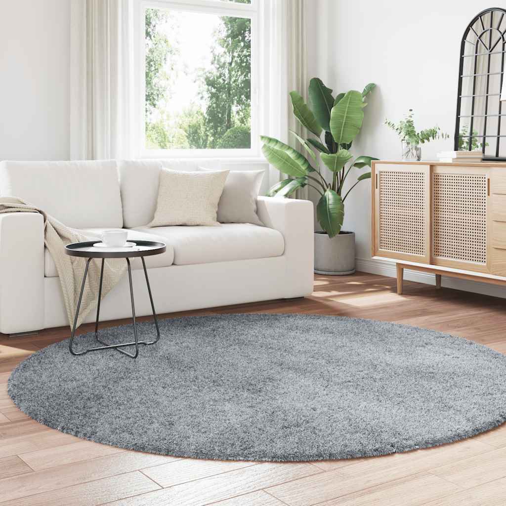 Flossteppe med lang luv NAVARRA sølvgrå 200x200 cm polyester