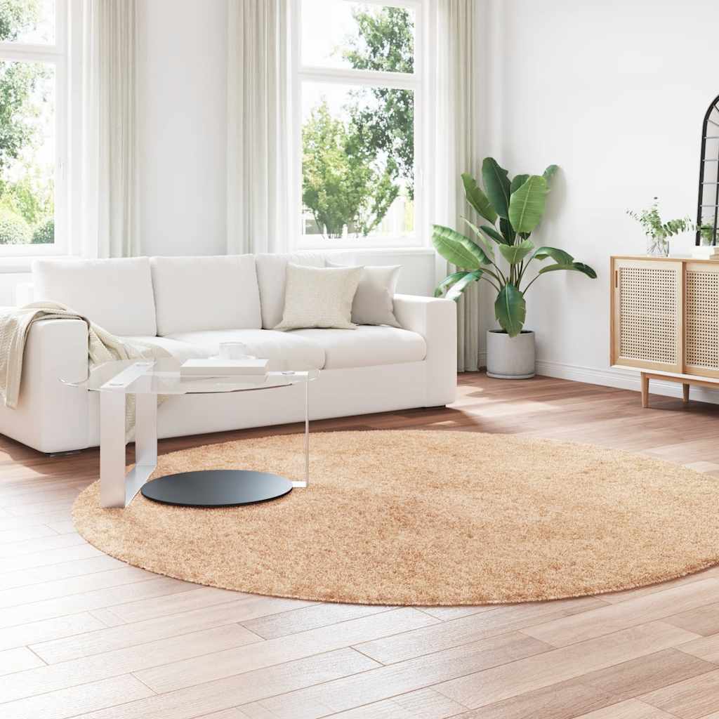 Flossteppe med lang luv NAVARRA beige 240x240 cm polyester vidaXL