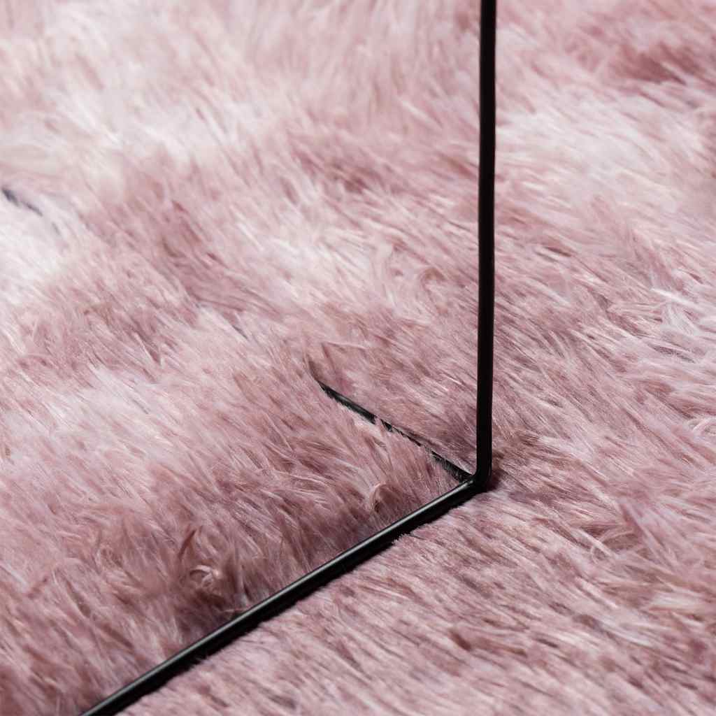 Flossteppe med lang luv NAVARRA støvet rosa 240x240cm polyester