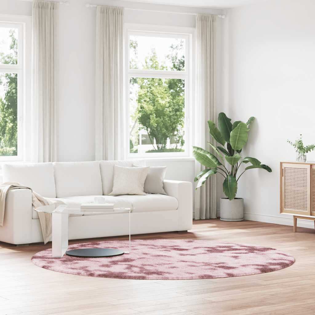 Flossteppe med lang luv NAVARRA støvet rosa 240x240cm polyester