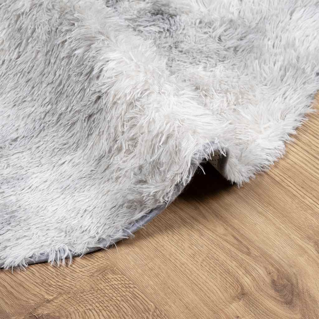 Flossteppe med lang luv NAVARRA lysegrå 240x240 cm polyester