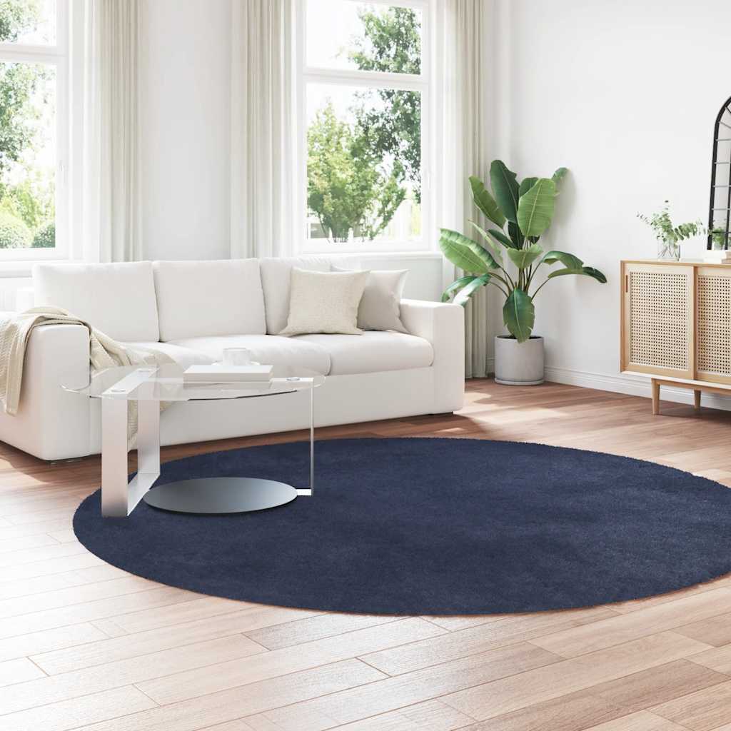 Flossteppe med lang luv NAVARRA marine 240x240 cm polyester