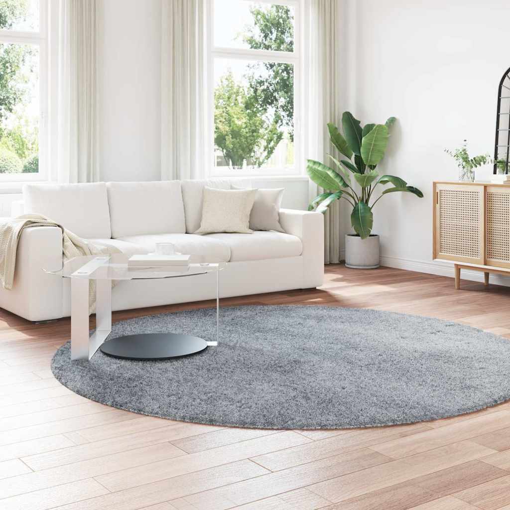 Flossteppe med lang luv NAVARRA sølvgrå 240x240 cm polyester