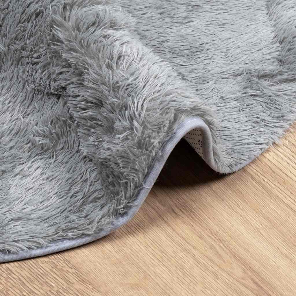 Flossteppe med lang luv NAVARRA sølvgrå 240x240 cm polyester